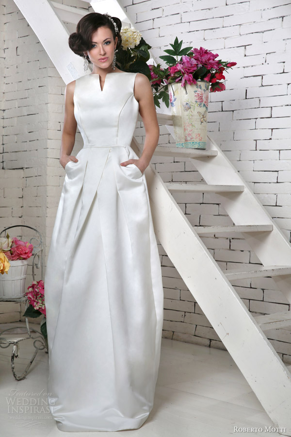 roberto motti wedding dresses 2014 fabiana structured skirt pockets