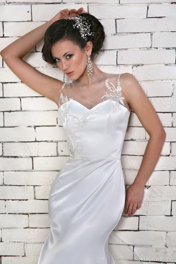 roberto motti wedding dresses 2014 sofia illusion neckline