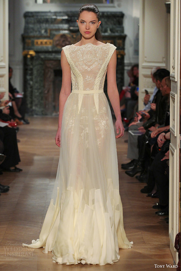 tony ward couture spring 2014 pale yellow gown