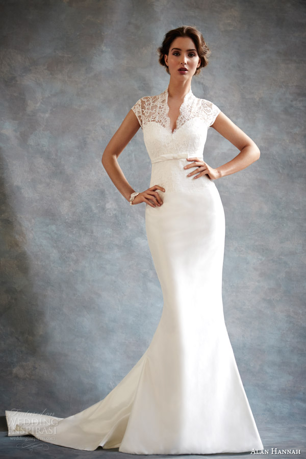 alan hannah 2014 bridal estelle cap sleeve wedding dress