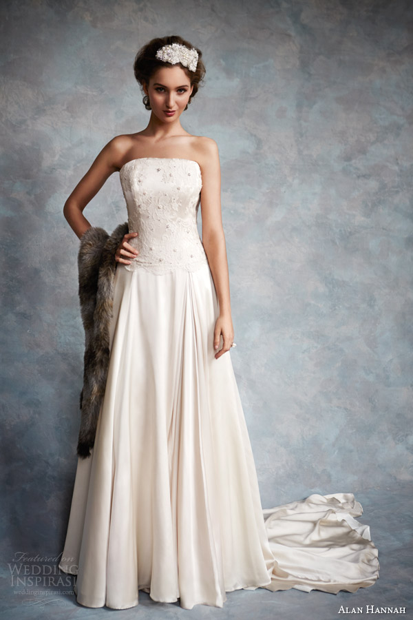 alan hannah 2014 marlene strapless wedding dress