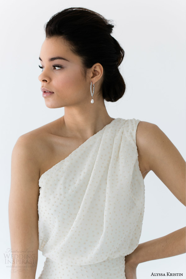 alyssa kristin bridal 2014 aria one shoulder wedding dress bodice close up alyssa kristin bridal 2014 aria one shoulder wedding dress bodice close up