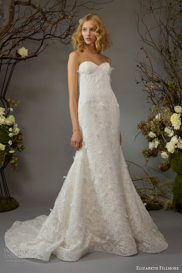 elizabeth fillmore wedding dress fall 2014 ella strapless gown