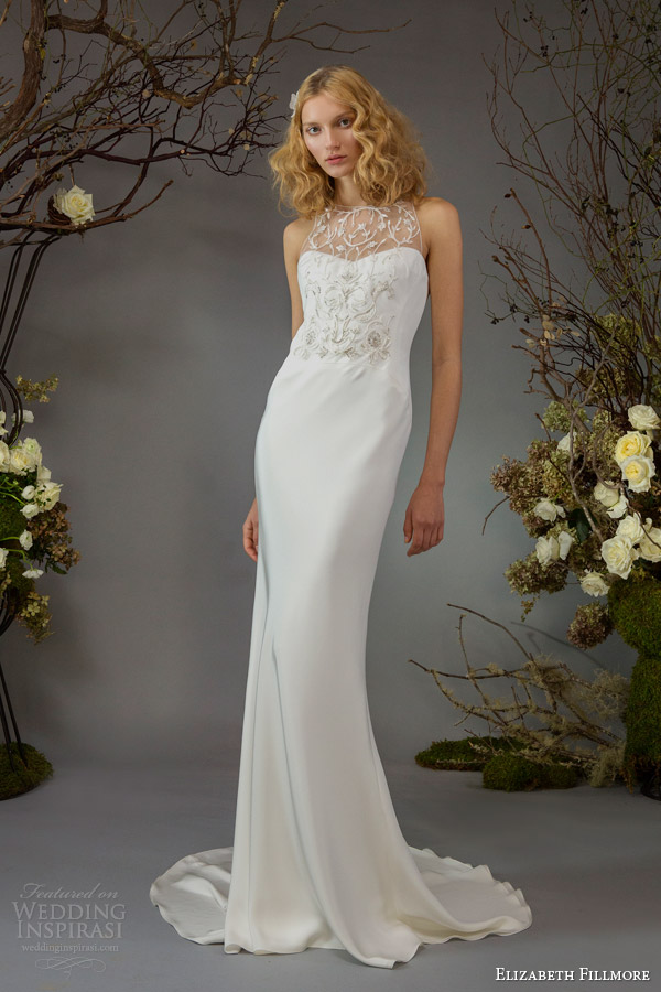 elizabeth fillmore wedding dresses fall 2014 anya sleeveless sheath gown beaded bodice