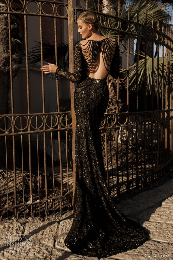 galia lahav haute couture 2014 moonstruck jupiter black evening gown long sleeves