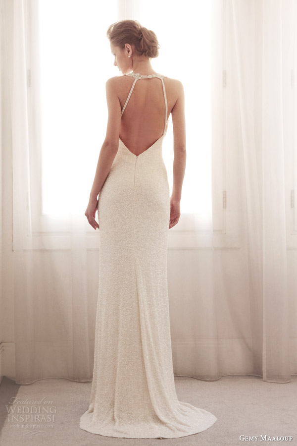 gemy maalouf 2014 wedding dress cowl neck 3760 back straps