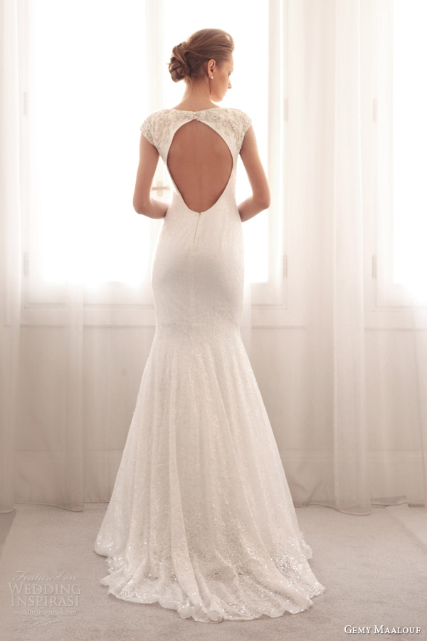 gemy maalouf bridal 2014 wedding dress 3732 back
