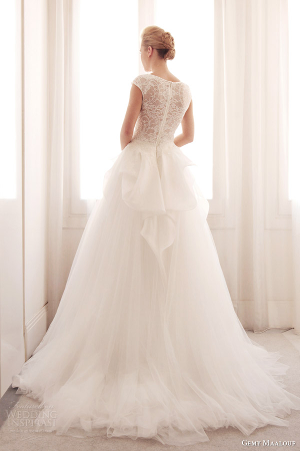 gemy maalouf wedding dress 2014 bridal gown 3736 back