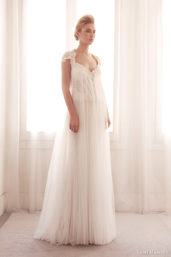 gemy maalouf wedding dress 2014 bridal gown with overlay 3706