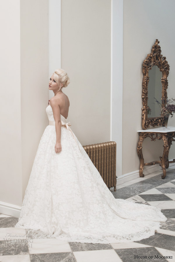 house of mooshki bridal autumn 2014 veronica strapless french corded lace ball gown