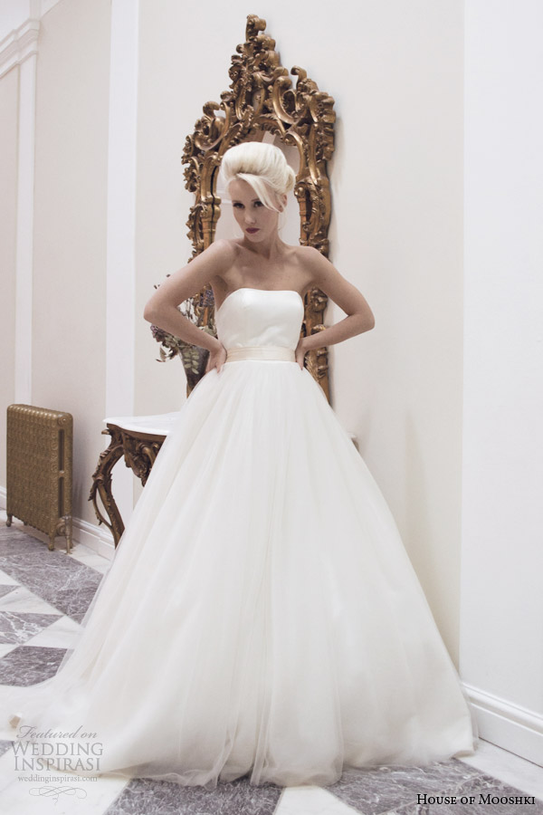 house of mooshki vintage style wedding dress emma 1950s strapless ball gown