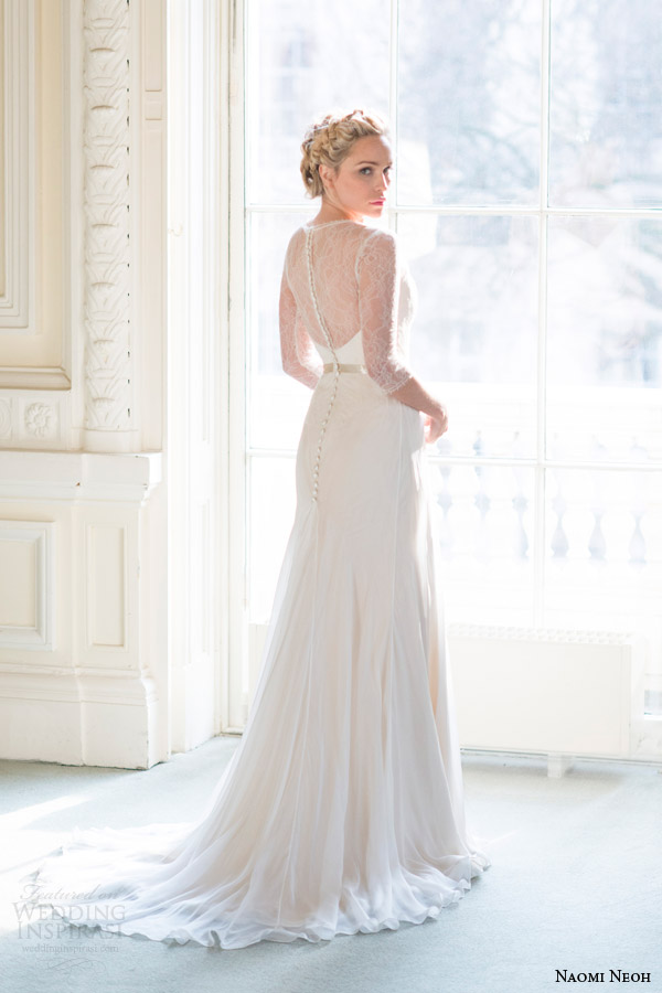 naomi neoh wedding dresses 2014 peony bridal gown with sleeves back buttons