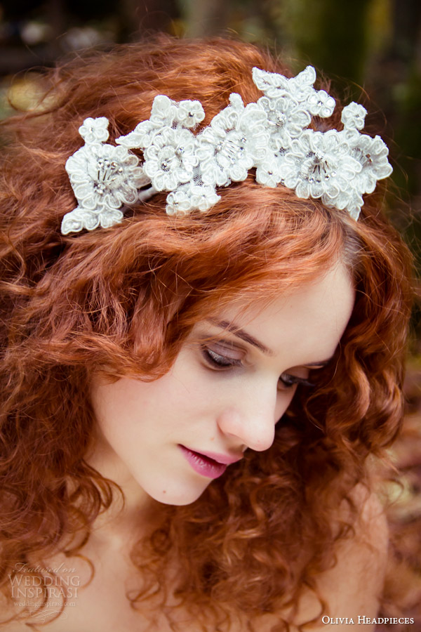 olivia bridal accessories 2014 lace head band hair accessory