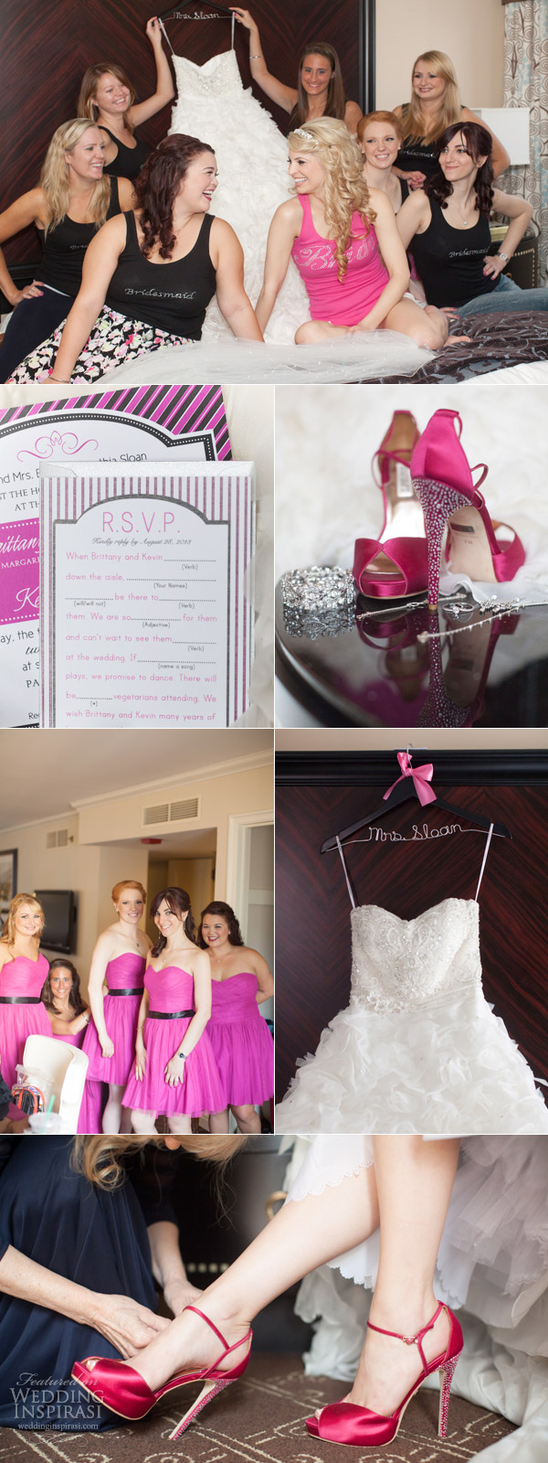 real wedding city setting hot pink theme