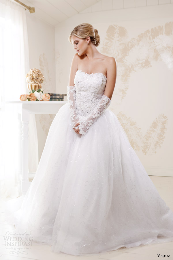 v souz bridal 2014 diana wedding dress with ball gown skirt diana gloves