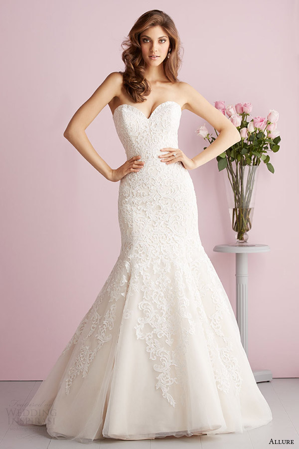 allure bridals spring 2014 allure romance strapless mermaid wedding dress style 2709