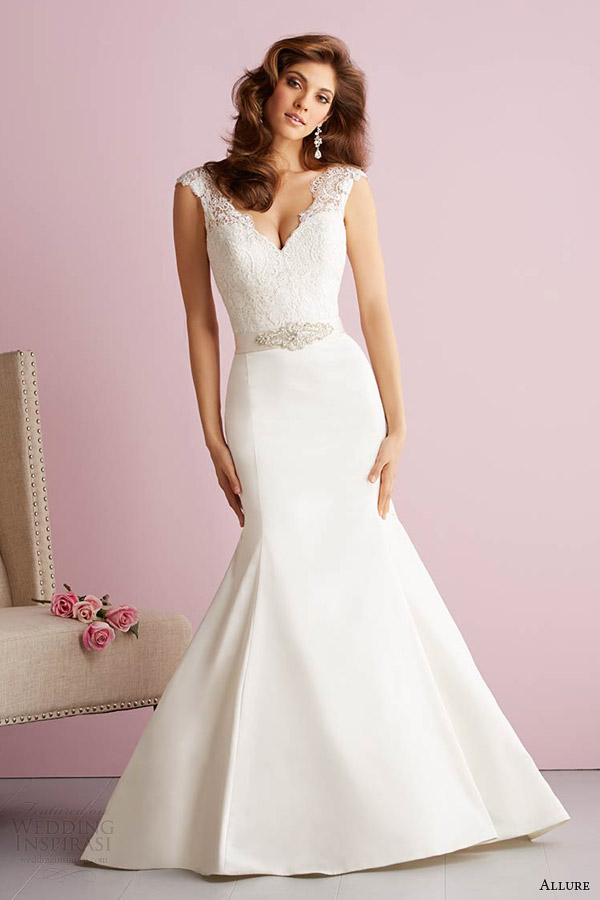 allure bridals wedding dresses spring 2014 cap sleeve mermaid gown style 2715