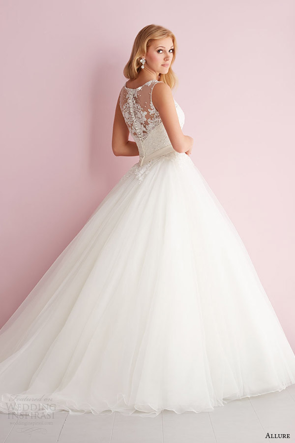 allure romance spring 2014 sleeveless wedding dress style 2704 illusion back