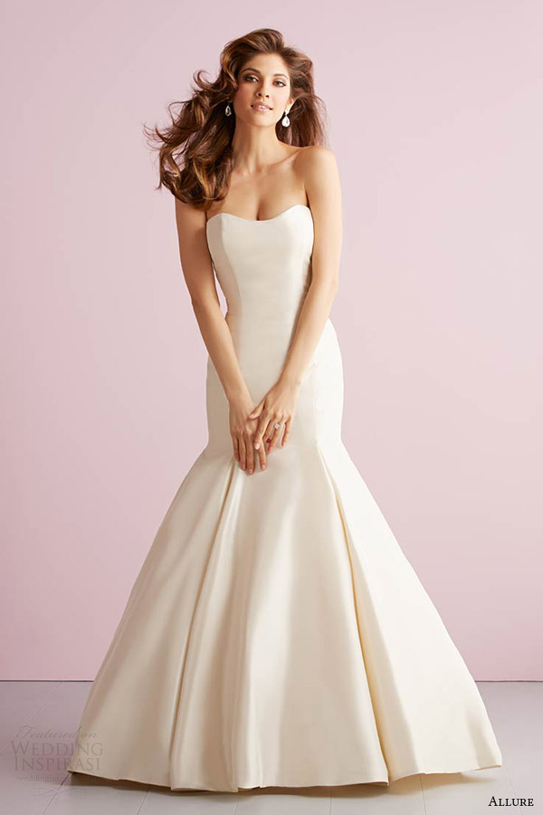 allure romance spring 2014 strapless mermaid wedding dress style 2711