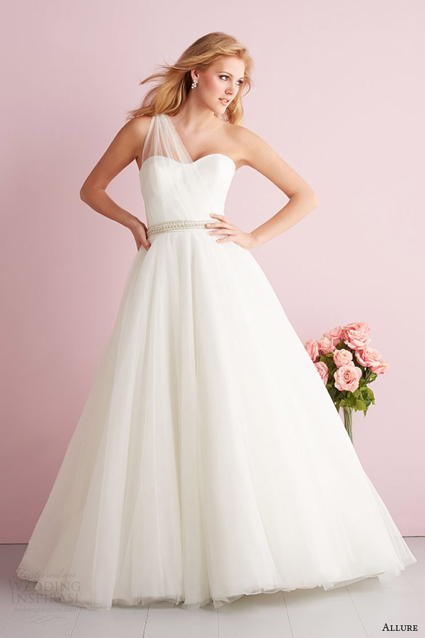 allure romance spring 2014 strapless wedding dress style 2702