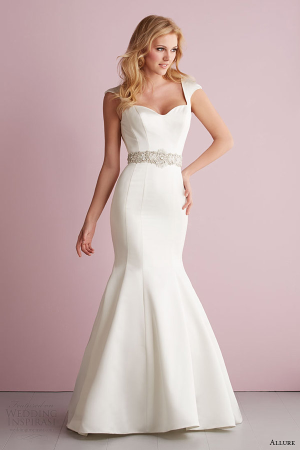 allure romance wedding dress spring 2014 cap sleeve mermaid gown style 2717