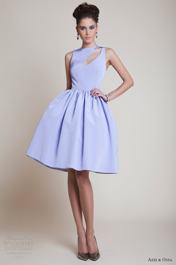 azzi and osta couture spring 2014 sleeveless short powder blue dress