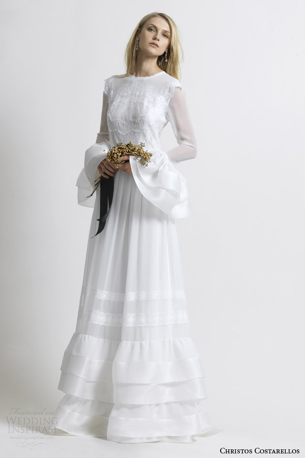 costarellos 2014 long sleeve wedding dress