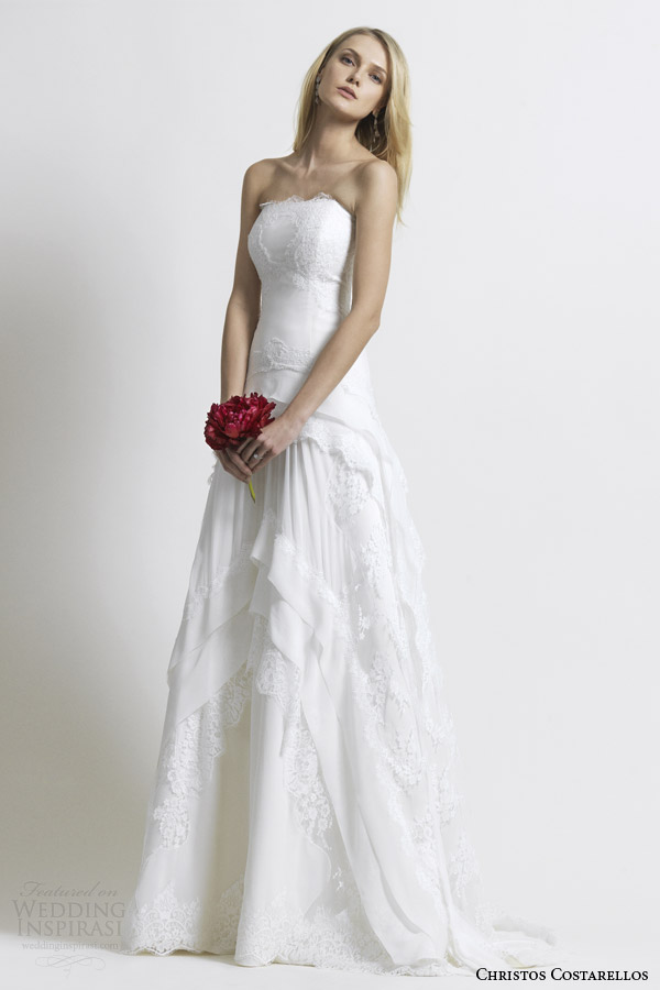 costarellos bridal 2014 strapless wedding dress