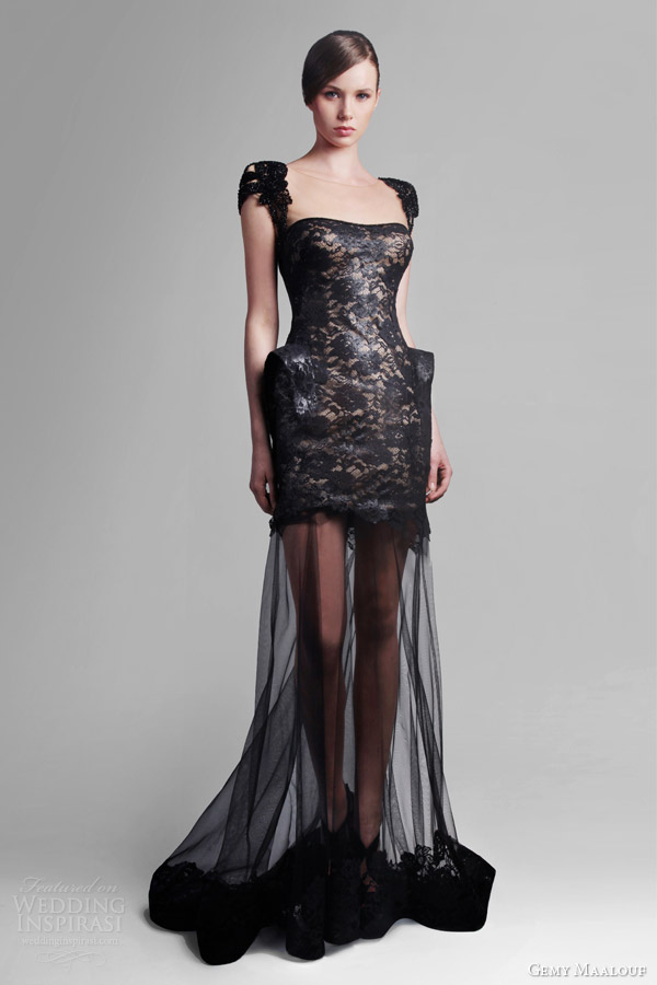 gemy maalouf couture spring 2014 black gown