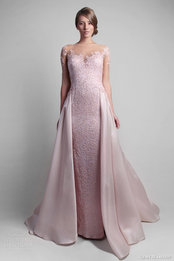 gemy maalouf spring 2014 couture pink gown