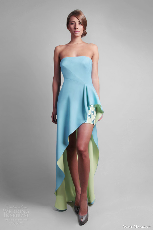 gemy maalouf spring 2014 couture short long dress