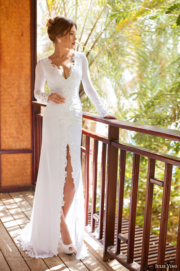 julie vino 2014 2015 karen long sleeve wedding dress