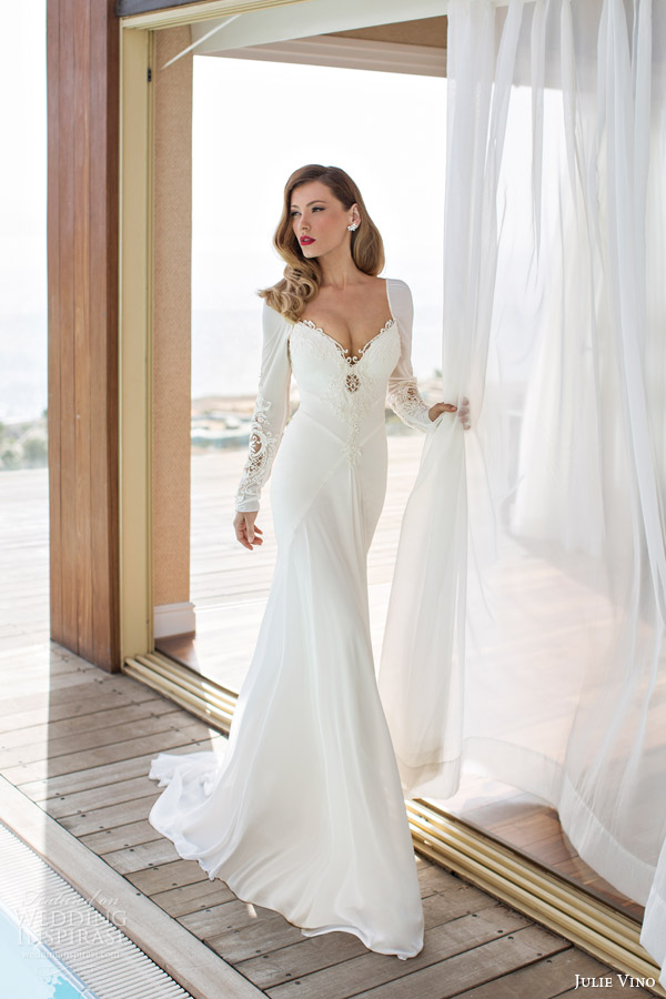 julie vino spring 2014 melanie wedding dress long sleeves