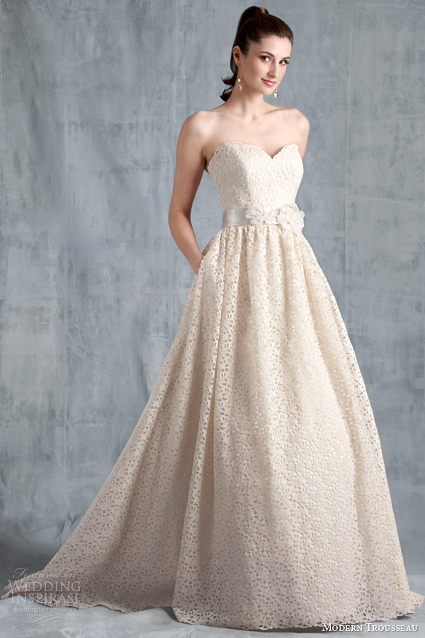 modern trousseau bridal spring 2015 edie strapless wedding dress