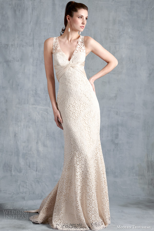 modern trousseau bridal spring 2015 tess sleeveless italian lace wedding dress