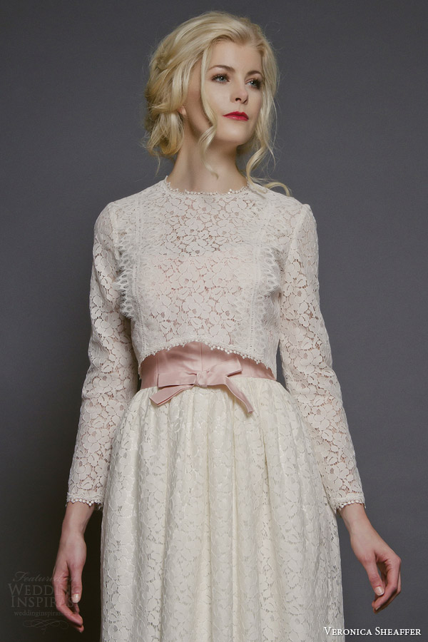 veronica sheaffer bridal fall 2014 daisy long sleeve lace blouse