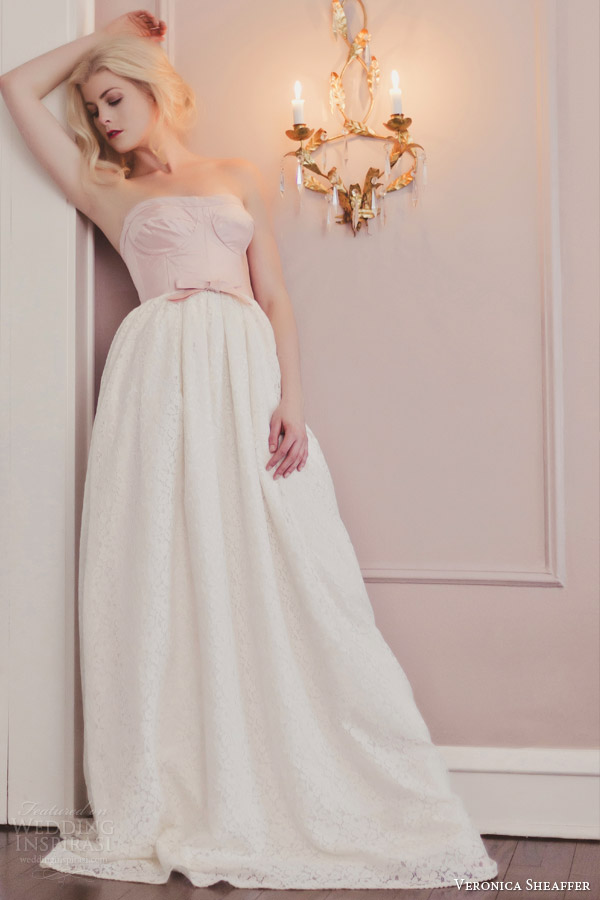 veronica sheaffer fall 2014 peony strapless wedding dress lookbook