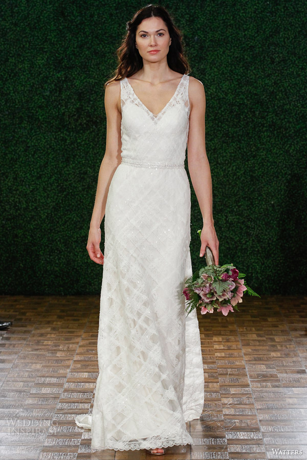 watters brides spring 2015 sleeveless wedding dress style 6097b anzola