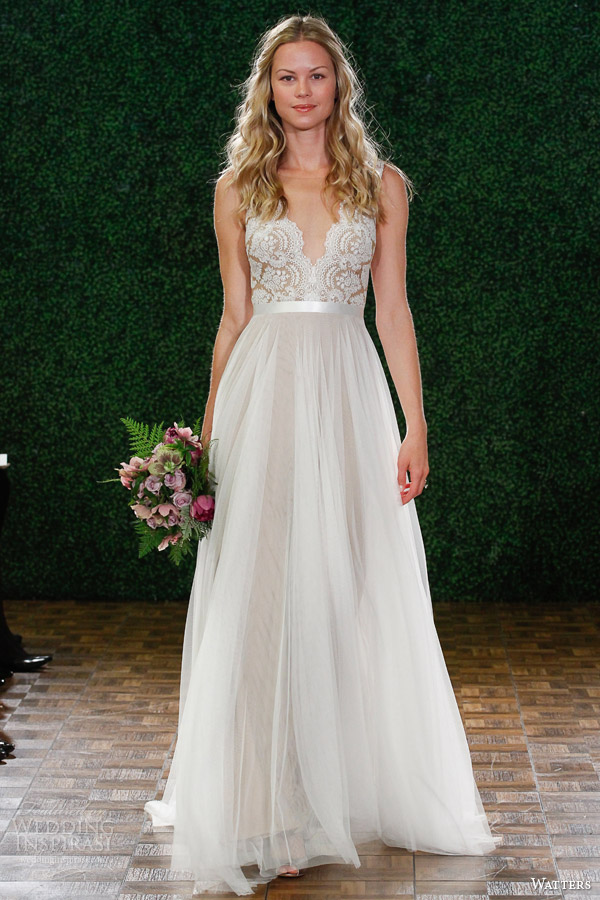 watters spring 2015 bridal sleeveless wedding dress style 6049b santina