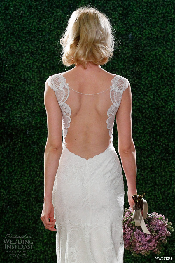 watters spring 2015 wedding dress illusion neckline style 6099b viv back view