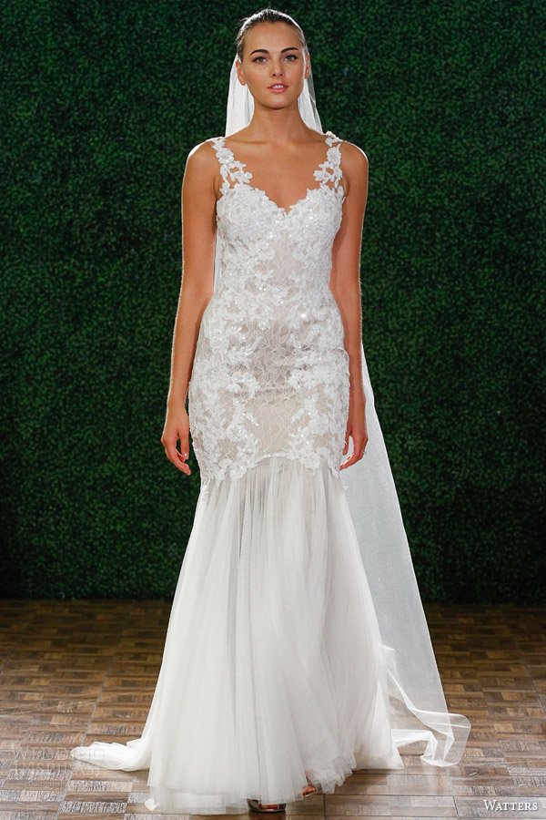 watters spring 2015 wedding dress style 6030b cinzia lace sheath
