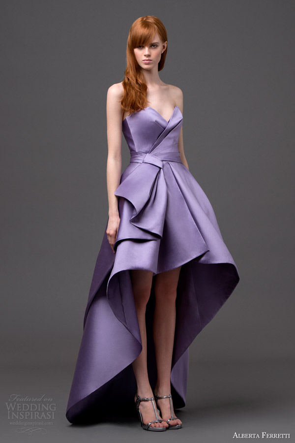 alberta ferretti bridal 2015 strapless high low wedding dress lilac pegaso alberta ferretti bridal 2015 strapless high low wedding dress lilac pegaso