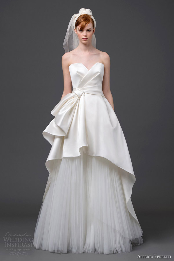 alberta ferretti bridal 2015 strapless wedding dress pegaso