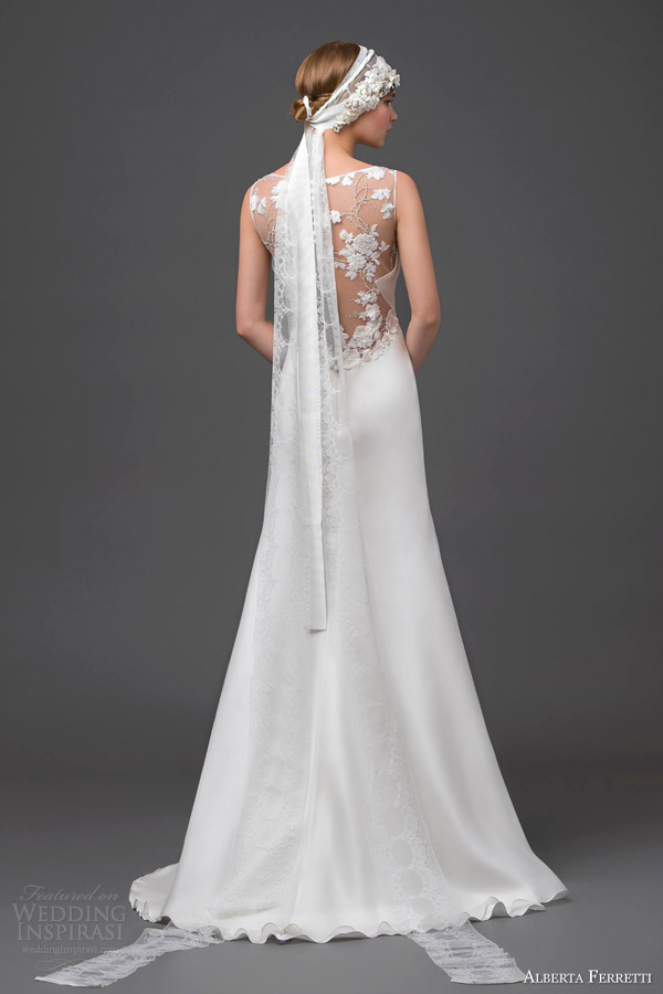 alberta ferretti bridal 2015 wedding dress gemma sleeveless gown illusion back