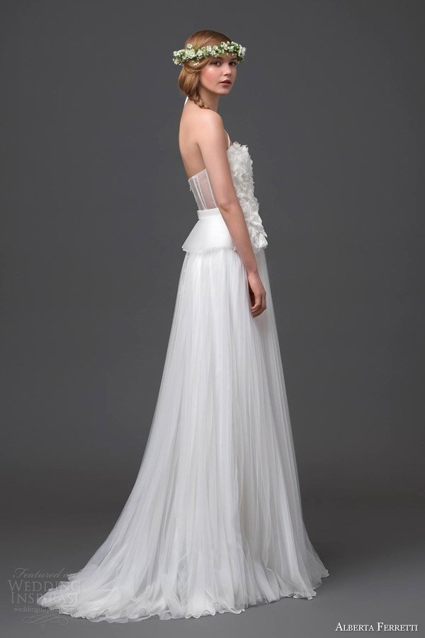 alberta ferretti bridal 2015 wedding dress mimosa side view illusion back
