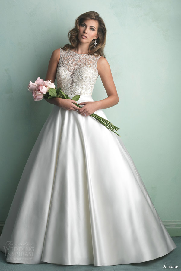 allure bridal fall 2014 ball gown wedding dress crystal beading style 9152