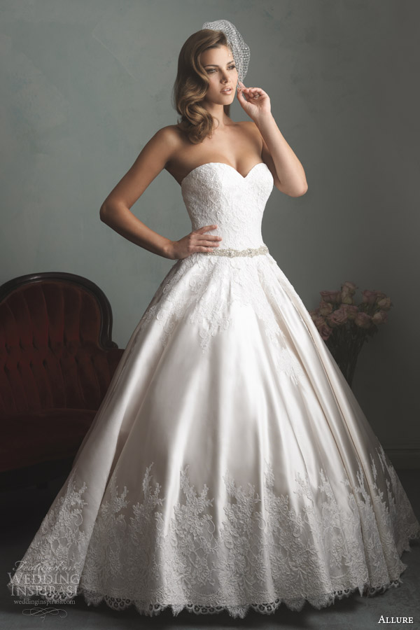 allure bridals wedding dresses fall 2014 strapless ball gown style 9165