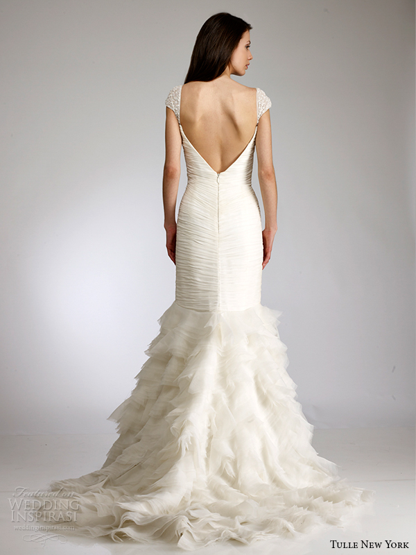 antonio gual tulle new york spring 2015 wedding dress koi dora open back view antonio gual tulle new york spring 2015 wedding dress koi dora open back view