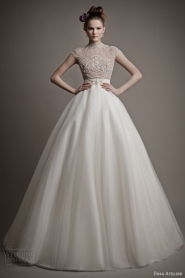 ersa atelier 2015 bridal margaret cap sleeve ball gown wedding dress