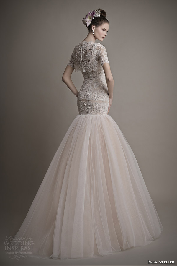 ersa atelier bridal 2015 pretty wedding dress short sleeve top elizabeth back ersa atelier bridal 2015 pretty wedding dress short sleeve top elizabeth back